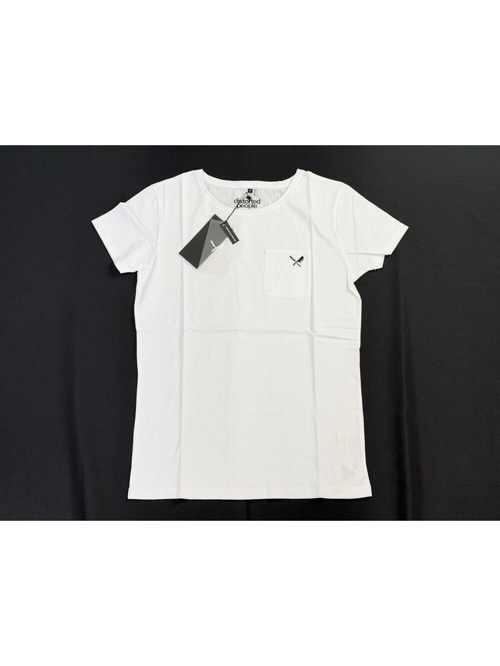 Distorted People New W Tags Pocket Blades Size Small Crew Neck Shirt White